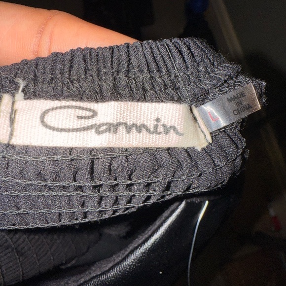 Carmin Black Strapless Leather Dress with Gold Zippers - Picture 5 of 5